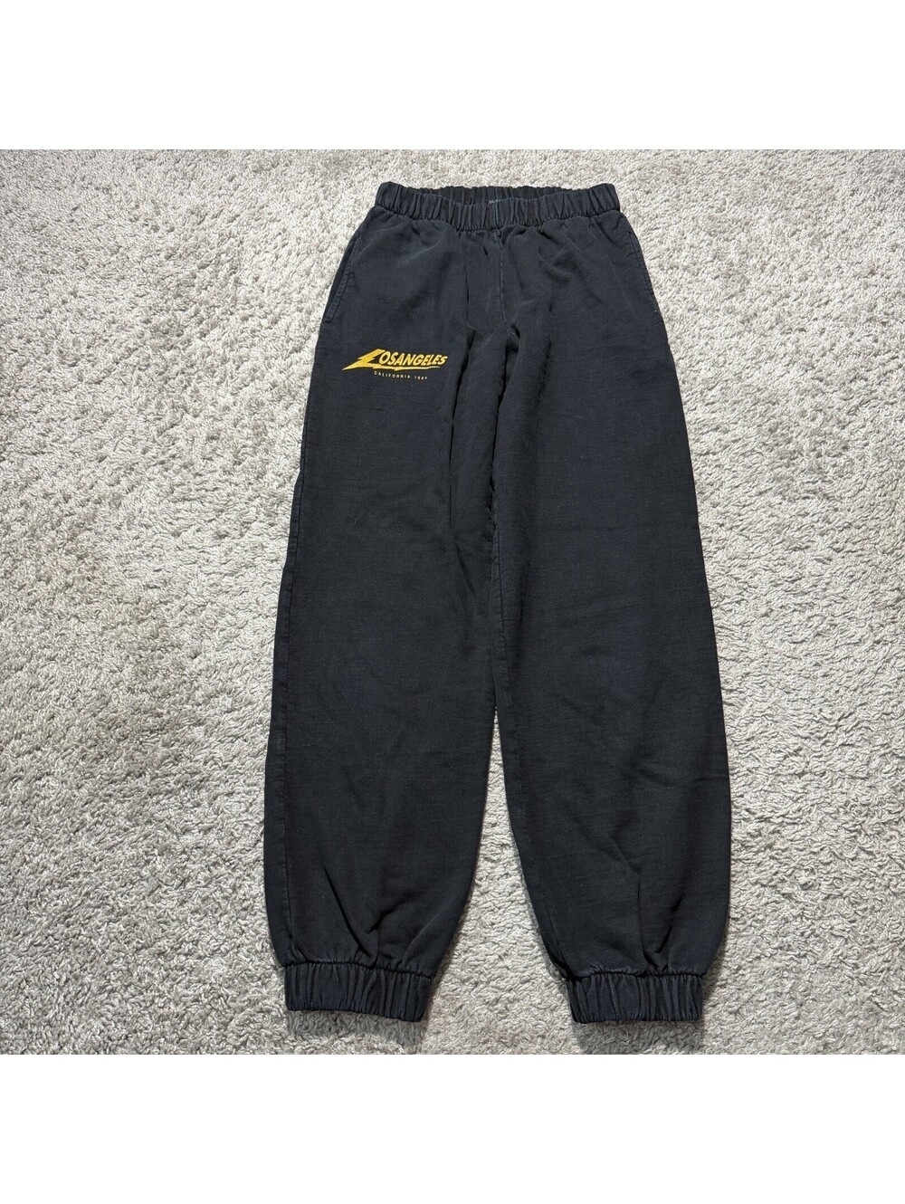 Brandy Melville John Galt Los Angeles Elastic Waist Jogger Sweatpants Black OS